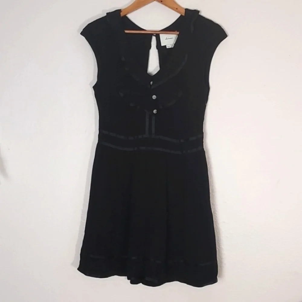 Anthropologie Romper Ruffled Black Size 6